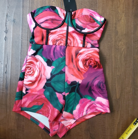 Fashion Nova Pants - Fashion Nova Treat Me Like A Lover Pink Floral Romper NWT Size Small